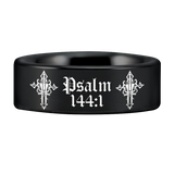 Psalm 144:1 Tungsten Carbide Ring