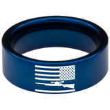 USA Flag and Rifle Tungsten Carbide Ring