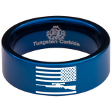 USA Flag and Rifle Tungsten Carbide Ring