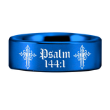 Psalm 144:1 Tungsten Carbide Ring