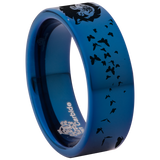 Wolf and Butterfly Tungsten Carbide Ring (Blue)