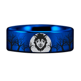 Wolf and Trees Style 2 Tungsten Carbide Ring