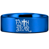 Faith Over Fear Cross Tungsten Carbide Ring