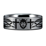 Chaplain Wolf Tungsten Carbide Ring