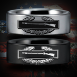 Combat Infantry Badge 2nd Award Tungsten Carbide Ring