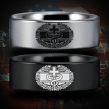 Combat Medical Badge Tungsten Carbide Ring