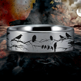 Raven and Branches Tungsten Carbide Ring