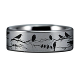Raven and Branches Tungsten Carbide Ring