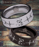 Coffee Cup (Left) Couple Tungsten Carbide Ring
