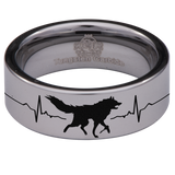 Running Wolf Lifeline Tungsten Carbide Ring