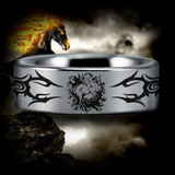 Horse on Fire Tungsten Carbide Ring