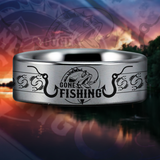 Gone Fishing Tungsten Carbide Ring
