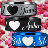 I Heart Tungsten Carbide Ring