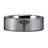 Medicine Symbol Tungsten Carbide Ring
