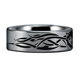 Tribal Wolf Tungsten Carbide Ring