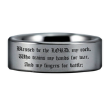 Psalm 144:1 Tungsten Carbide Ring