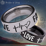 Faith Hope Love Tungsten Carbide Ring