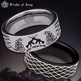 Don't Tread on Me Rifles Snake Tungsten Carbide Ring