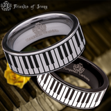 Piano Keys Tungsten Carbide Ring