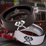 Firefighter Skull Tungsten Carbide Ring