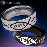 Ichthys Tungsten Carbide Ring