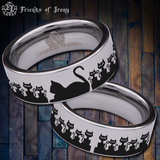 Cat Crowd Tungsten Carbide Ring