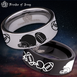 Football Tungsten Carbide Ring