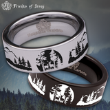 Nature Landscape Tungsten Carbide Ring