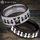 Cat Lovers Tungsten Carbide Ring