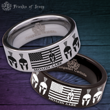 Molon Labe Flag Tungsten Carbide Ring