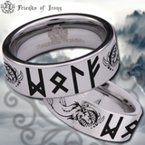 Tribal Wolf Dreamcatcher Tungsten Carbide Ring