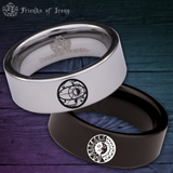 Celestial Sun and Moon Tungsten Carbide Ring