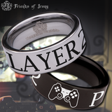 Player 2 Gamer Couple Tungsten Carbide Ring