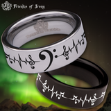 Bass Clef Tungsten Carbide Ring