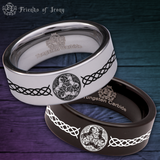 Triple Horse Celtic Tungsten Carbide Ring