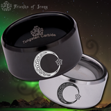 Celtic Moon and Star Tungsten Carbide Ring 12mm