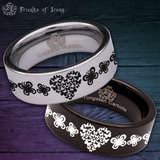Butterfly Heart Tungsten Carbide Ring