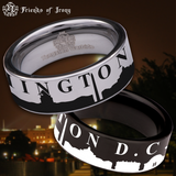 Washington DC Skyline Tungsten Carbide Ring