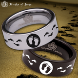 Footprints Tungsten Carbide Ring