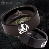 Buck and Doe Moonlight Tungsten Carbide Ring
