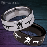 Molon Labe Rifle Tungsten Carbide Ring