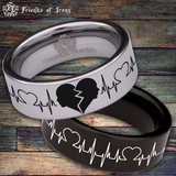 Broken Heart Tungsten Carbide Ring