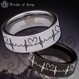 Heartbeat Tungsten Carbide Ring