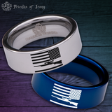 USA Flag and Rifle Tungsten Carbide Ring
