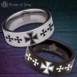 Iron Cross Tungsten Carbide Ring
