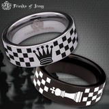 Chess King Couple Tungsten Carbide Ring