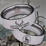 Eat Sleep Hunt Deer Tungsten Carbide Ring
