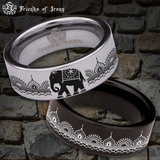Indian Elephant Tungsten Carbide Ring