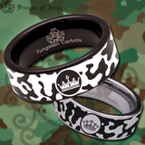 His and Her Camouflage Tungsten Carbide Ring