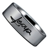 Jesus Christ Ambigram Tungsten Carbide Ring